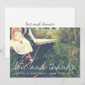 Trouwfoto Dankkaart met 'Liefde en Dank' Bedankkaart (Voorkant / Achterkant)