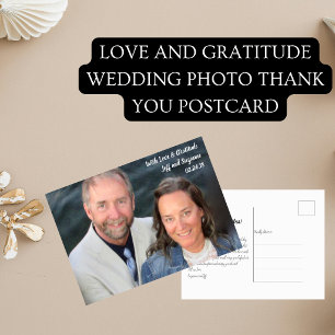 Trouwfoto Dankkaart met Liefde en Dankbaarheid Briefkaart