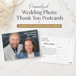 Trouwfoto Dankkaart met Liefde en Dankbaarheid Briefkaart