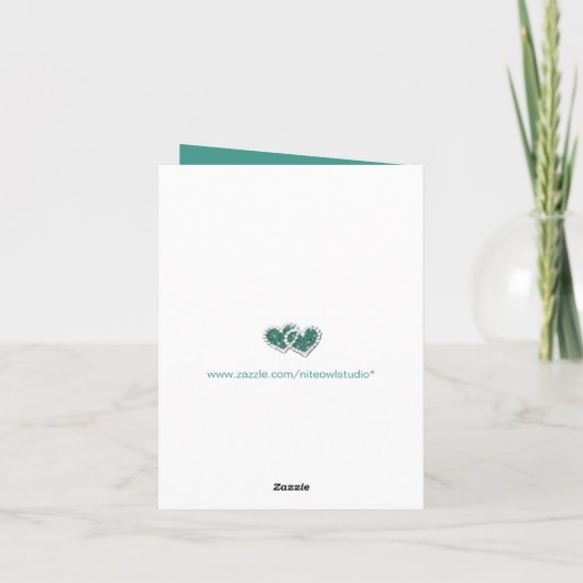 Trouwfoto Dankkaart met Turkoois, Zilveren Bloemen Bedankkaart (Achterkant)