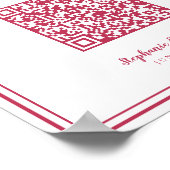 Trouwfoto Delen van de Liefde QR Scan Code Magenta Poster (Hoek)