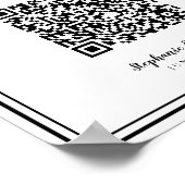 Trouwfoto Delen van de Liefde QR Scan Zwart & Wit Poster (Hoek)