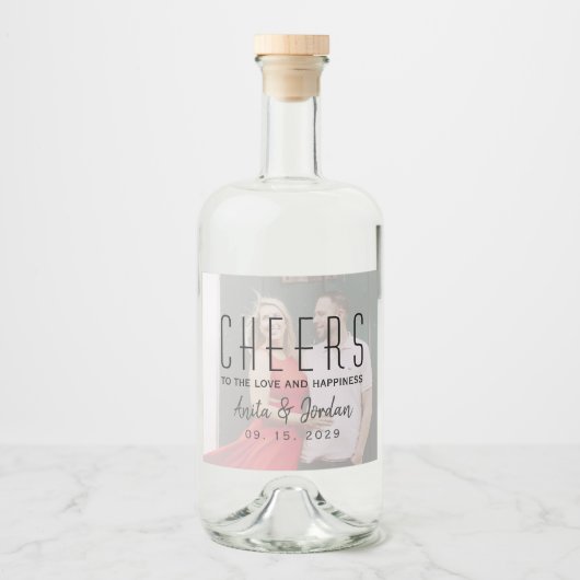 Trouwfoto drankfleslabel likeurfles etiket (Voorkant)