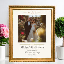 Trouwfoto Elegant Crème Goud Modern Maatwerk