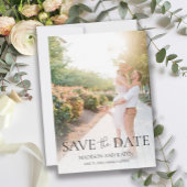 Trouwfoto Elegante Script Save The Date
