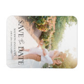 Trouwfoto Elegante Script Save The Date Magneet (Horizontaal)