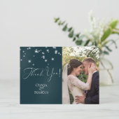 Trouwfoto | Elegante strand drijfhout prieel Bedankkaart (Staand voorkant)