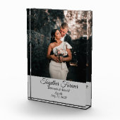 Trouwfoto en naam blok grijs ter herinnering aan j (Rechts)