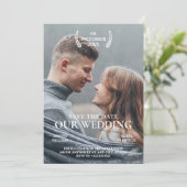 Trouwfoto film poster Modern minimalistisch  Save The Date (Staand voorkant)