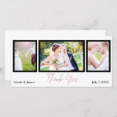 Trouwfoto Foto Roze Roosgoud Bedankt (Voorkant / Achterkant)