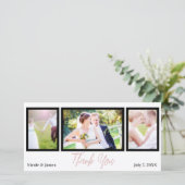 Trouwfoto Foto Roze Roosgoud Bedankt (Staand voorkant)