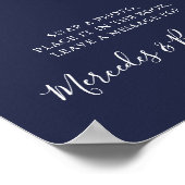 Trouwfoto Gast Modern kalligrafie Navyblauw Poster (Hoek)