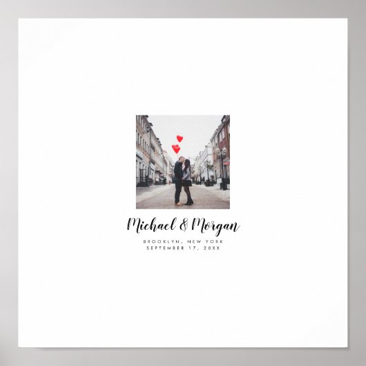 Trouwfoto-gastenboek voor handgeschreven wensen poster (Voorkant)