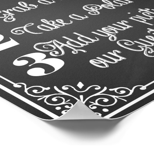 Trouwfoto gastensignatuur bord krijtbord poster (Hoek)