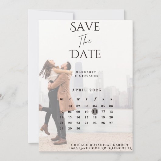Trouwfoto geïnspireerde Save The Date  (Voorkant)