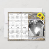 Trouwfoto Gele Zonnebloemen Mini 2021 Agenda Magnetische Uitnodiging (Voorkant)