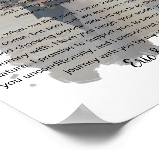 trouwfoto geloften vervaagd effect poster (Hoek)