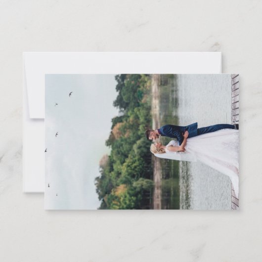 Trouwfoto gelukkige herinneringen QR-code Bedankt (Achterkant)