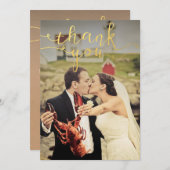 Trouwfoto Gold Folie Dank u kaarten (Voorkant / Achterkant)