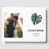 Trouwfoto Green Leaf Monstera Wedding Gastenboek (Voorkant)