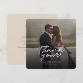 Trouwfoto Handgeschreven Elegante Dankjewel Bedankkaart (Voorkant / Achterkant)