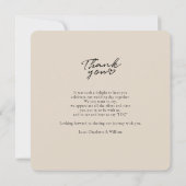 Trouwfoto Handgeschreven Elegante Dankjewel Bedankkaart (Achterkant)