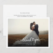 Trouwfoto handgeschreven script bedankkaart (Voorkant / Achterkant)