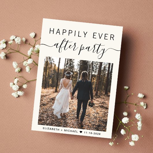 Trouwfoto Happily Ever After Feest QR Code Aankondiging