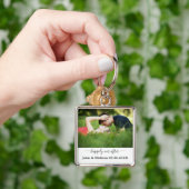 Trouwfoto Happily Ever After Naam Datum Sleutelhanger (Hand)