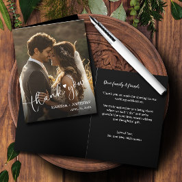 Trouwfoto Hart Gevouwen Dank u Notitiekaartje