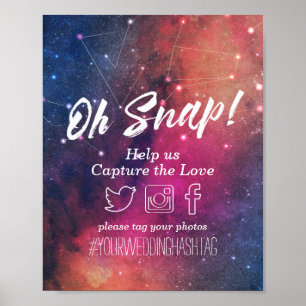 Trouwfoto Hashtag Galaxy Nevel Sterrenbeelden Poster