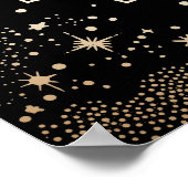 Trouwfoto Hemels Zwart Modern Sterren Maan Poster (Hoek)