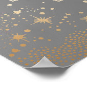 Trouwfoto Hemelse lichtgrijze sterren Maan Poster (Hoek)