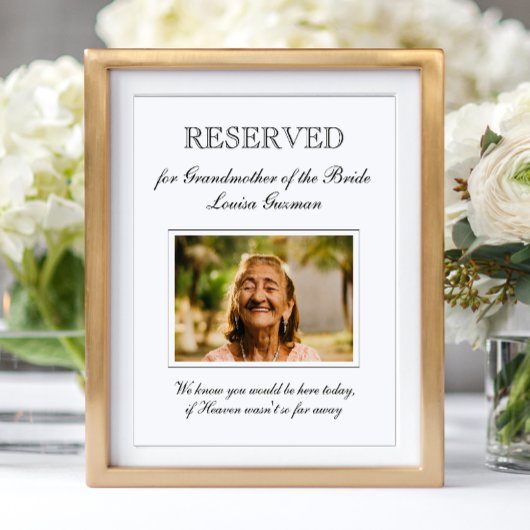 Trouwfoto-herdenking Grootsmoeder van de Bruid Poster