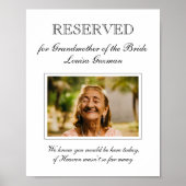Trouwfoto-herdenking Grootsmoeder van de Bruid Poster (Voorkant)