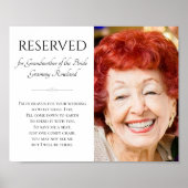 Trouwfoto-herdenking voor oma van de bruid poster (Voorkant)
