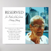 Trouwfoto-herdenkingsbord vader van de bruidegom i poster (Voorkant)