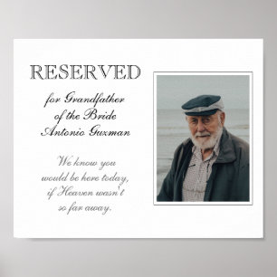 Trouwfoto-herdenkingsfoto Grootvader van de Bruid Poster