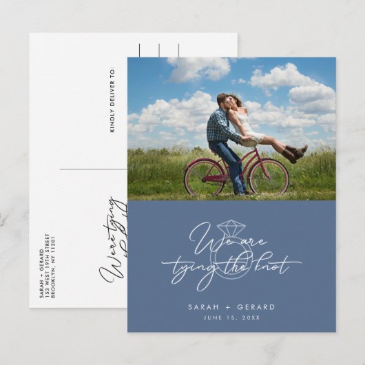 Trouwfoto Huwelijksbudget Save the Date Aankondigingskaart (Voorkant / Achterkant)