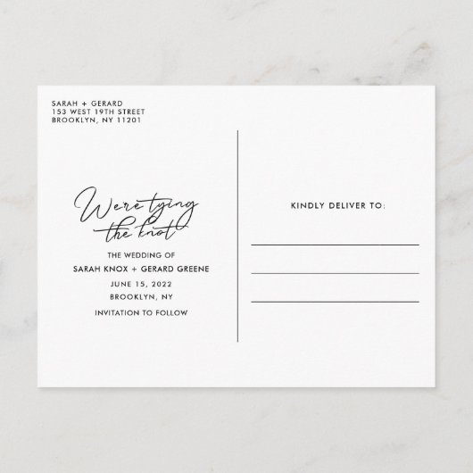 Trouwfoto Huwelijksbudget Save the Date Aankondigingskaart (Achterkant)