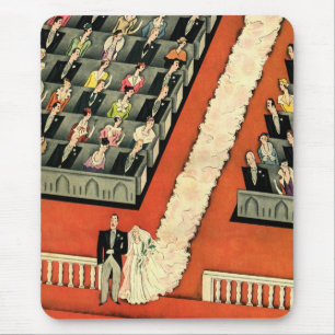 Trouwfoto in vintage stijl, Art Deco bruid en brui Muismat