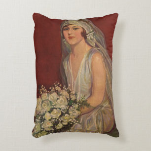 Trouwfoto in vintage stijl, Victoriaanse bruid Accent Kussen