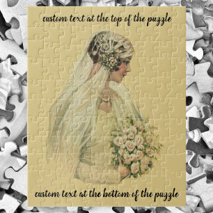 Trouwfoto in vintage stijl, Victoriaanse bruid Legpuzzel