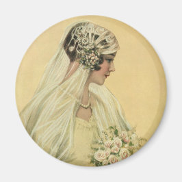 Trouwfoto in vintage stijl, Victoriaanse bruid Magneet