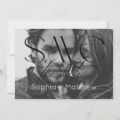 Trouwfoto in zwart en wit save the date (Voorkant)