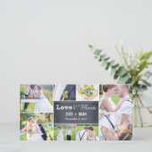Trouwfoto Kaarten met Krijt Collage (Staand voorkant)