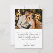 Trouwfoto kalligrafie Dank u kaart (Achterkant)