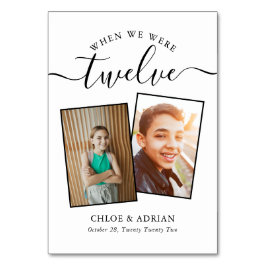 Trouwfoto koppel door de jaren heen Moderne tafel Kaart