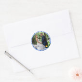 Trouwfoto Lemon Blue Tegel Bedankt Ronde Sticker (Envelop)