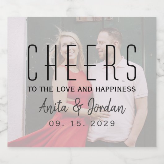 Trouwfoto Liquor Fles Label Likeurfles Etiket (Enkel label)